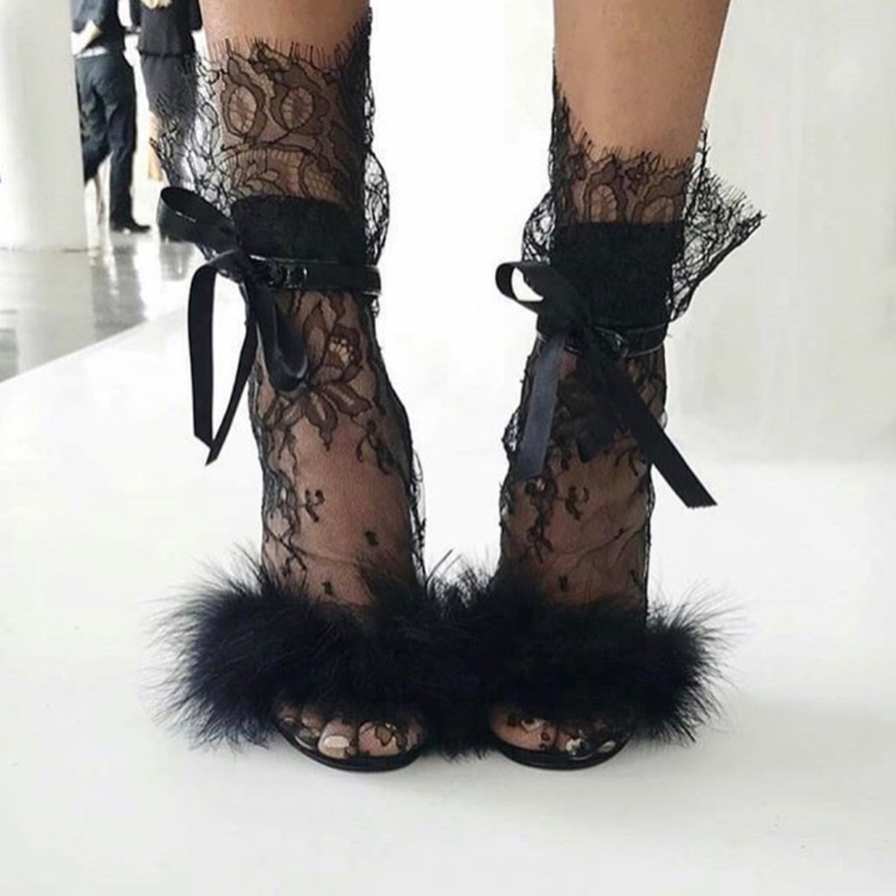 Black lace socks
